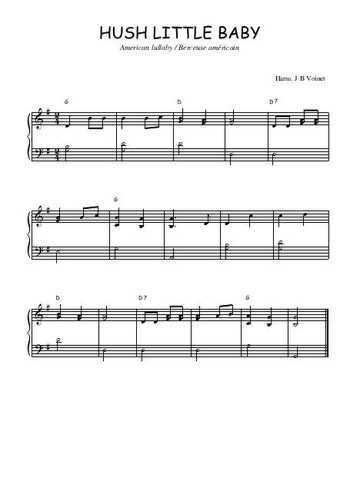 Téléchargez l'arrangement pour piano de la partition de Hush little baby en PDF